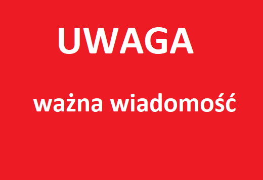napis "uwaga - ważna wiadomość"